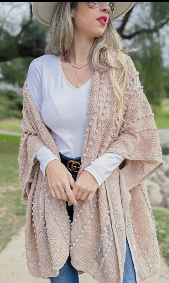 Nude Textured Kimono