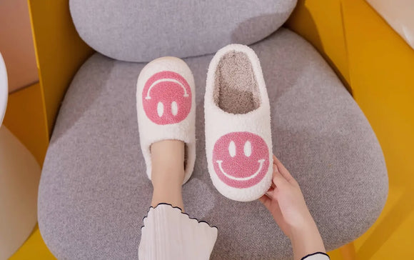 Smiley Slippers White/Pink