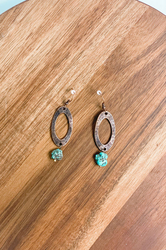 Drops of Blue Turquoise Earrings