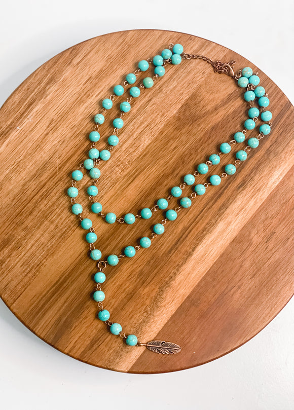 Lariat Turquoise Double-Strand Necklace