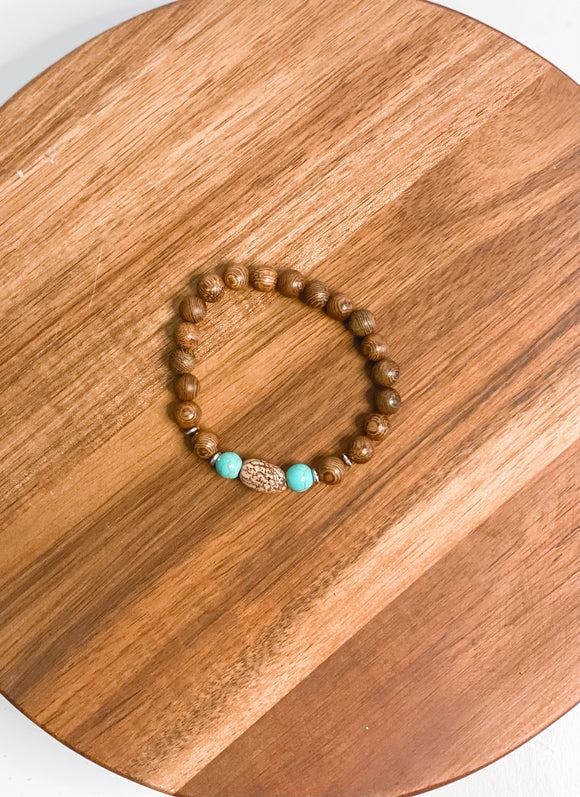 Turquoise, Jasper, & Wood Bracelet